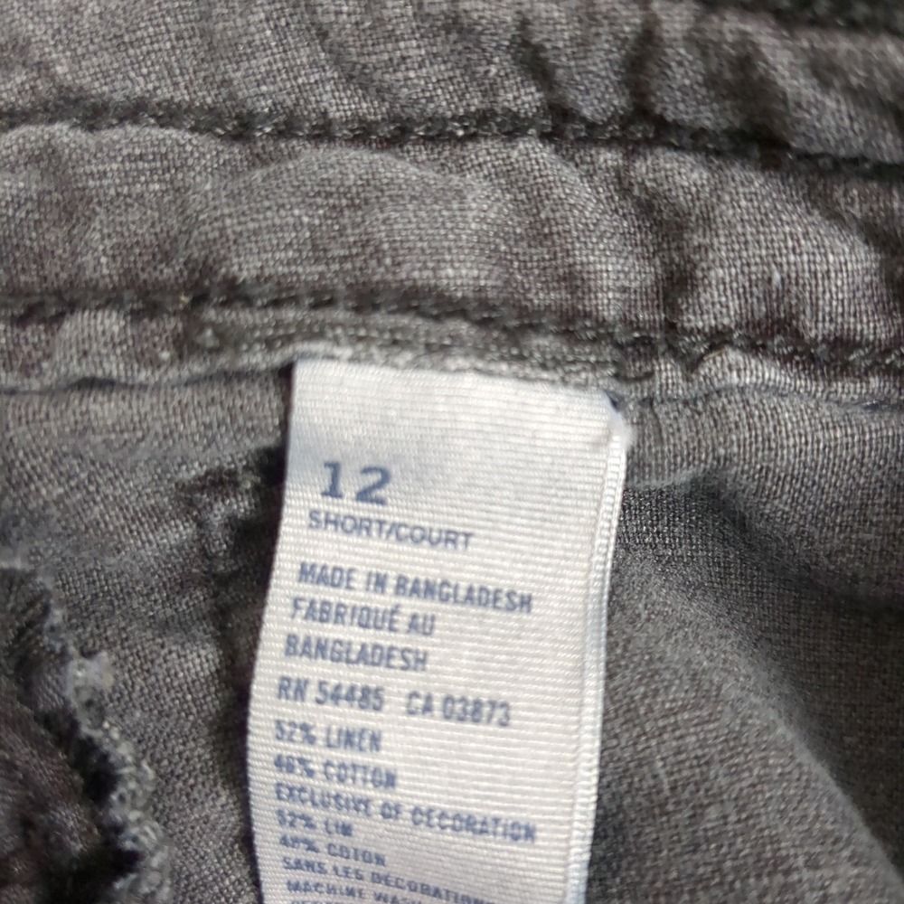 American Eagle Gray Linen Blend Jogger Pants Womens 12 Short Utility Zip Cuff - Picture 10 of 15